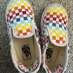 Like New Vans Kids Multicolor Checkered Slip-On Shoes